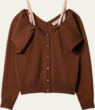 Miu Miu Cashmere Cardigan with Detachable Straps