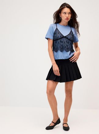 Twik Womens Pleated dress miniskirt