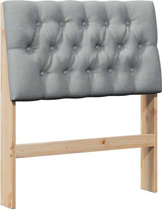 vidaXL Cabecero Tapizado Gris Claro 75 Cm Madera De Pino Macizo Vidaxl