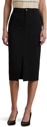 Lauren Ralph Lauren Petite Stretch Cady Pencil Skirt Womens Skirt Black : 4P, Elastane/Viscose
