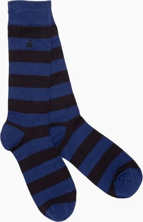 Swole Panda Mens SWOLE PANDA SOCKS CHARCOAL STRIPE - Navy/Navy - Size: 7/7.5/8/8.5/9/9.5/10/10.5/11