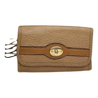 Dior Pre-owned Leren Sleutelhanger - Dames - Pre-owned - Beige - Maat: ONE Size Leer
