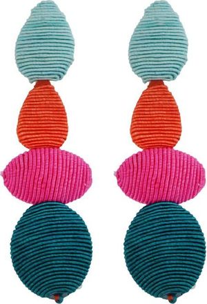 Panacea Beaded Linear Drop Earrings in Blue Multi at Nordstrom