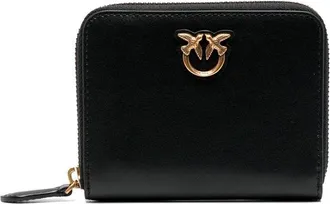 Pinko Square Leather Zip-Around Wallet