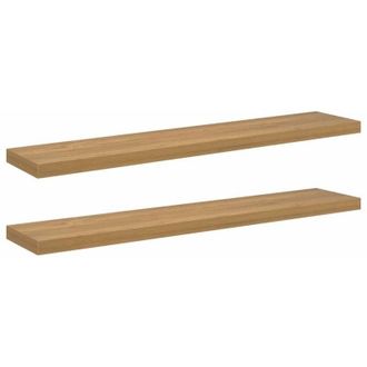 vidaXL Wall Shelf 2 pcs Brown 120 x 23.5 x 4 cm Engineered Wood vidaXL