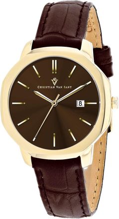Christian Van Sant Womens Octave Slim Brown Dial Watch