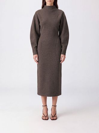 Max Mara Abito midi a tubino in lana e cashmere con maniche a palloncino