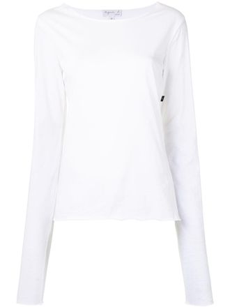 agnès b. Ultra long-sleeved T-shirt - women - Cotton - 3 - White