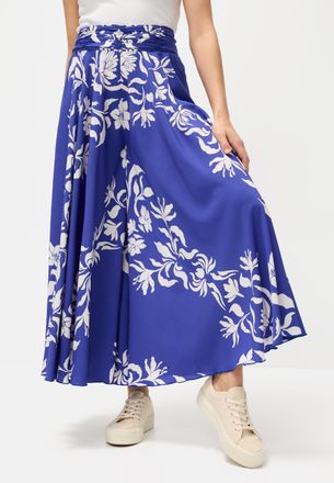 Lascana Hosenrock LASCANA, Damen, Gr. 36, beige (creme, royal bedruckt), Web, Obermaterial: 100% Polyester, bedruckt, figurumspielend kn&ouml;chelfrei, R&ouml;cke Hosen