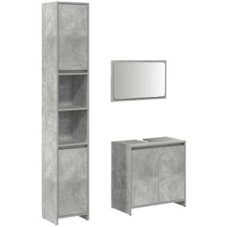 vidaXL Vidaxl - Set Muebles De Ba&ntilde;o 2 Piezas Madera Contrachapada Gris Hormig&oacute;n
