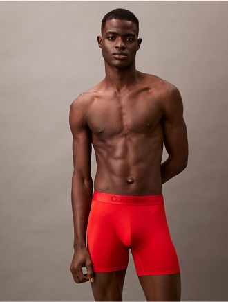 Calvin Klein Mens Microfiber Tech Boxer Brief - Orange - XL
