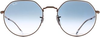 Ray-Ban Round Unisex Rose Gold Blue Gradient RB3565 Jack Metal - One Size