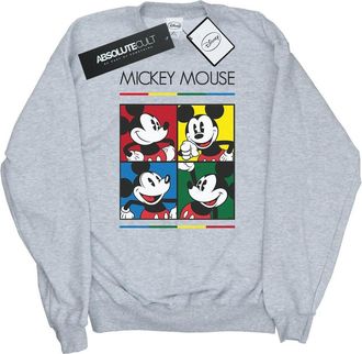 Disney Dames/Dames Mickey Mouse Vierkant Kleurensweatshirt (Sportgrijs)