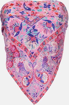Rixo Menno printed silk top