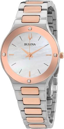 Bulova Quartz Diamond Mother of Pearl Dial Ladies Watch 98R274