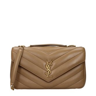 Saint Laurent Damens Loulou Umh&auml;ngetasche Braun/Hellbraunes Leder