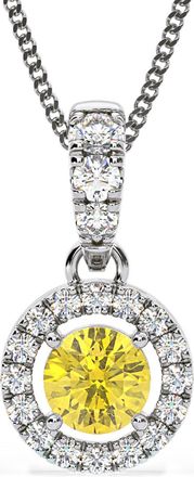 The Diamond Store Ella Yellow Lab Diamond 0.71ct Pendant Necklace in 18K White Gold - Elara Collection