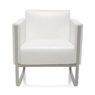 hjh OFFICE sill&oacute;n tapizada Piel sint&eacute;tica Blanco