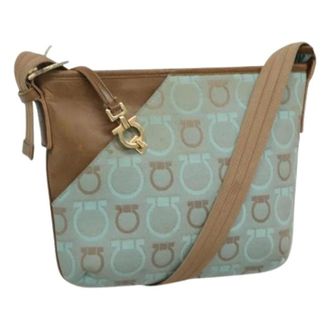 Ferragamo Pre-owned Canvas Schoudertas - Dames - Pre-owned - Blauw - Maat: ONE Size