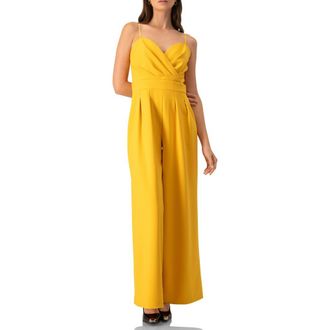 Ivonne Wide-Leg Yellow Jumpsuit at Nordstrom, Size 10