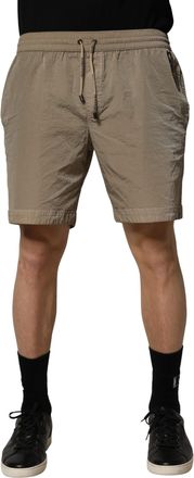 Dolce & Gabbana Brown Nylon Drawstring Swim Shorts Mens Swimwear