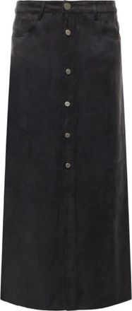 Pinko Gioveretto Midi Rok - Dames - Spijkerrokken - Zwart - L - Polyester - Rokken