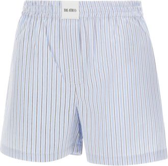 The Attico Boxer-Style Shorts - Dames - Bermuda - Blauw - S - Katoen - Korte Broeken