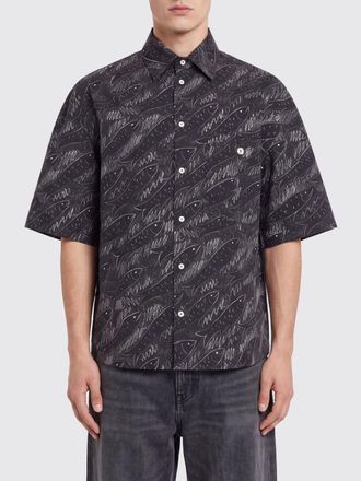 Jacquemus Camicia a maniche corte in cotone con stampa grafica all-over