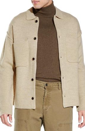 Civil Society Beaton Waffle Full Button Cardigan in Hthr Oatmeal at Nordstrom, Size Xx-Large