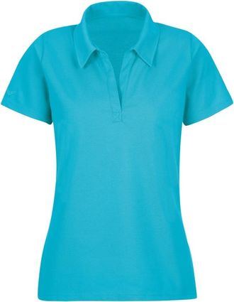 Trigema Poloshirt TRIGEMA TRIGEMA Poloshirt ohne Knopfleiste, Damen, Gr. XXL, blau (azur), 100% Baumwolle, Basic, Shirts Poloshirt