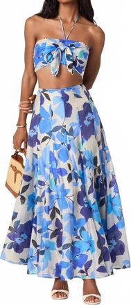 Astr Kaley Maxi Skirt Set In Blue Floral