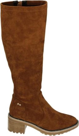 Nathan-Baume Schoenen, Dames, Bruin, 37 EU, Su&egrave;de, Elegante Cognac Su&egrave;de Hoge Laarzen