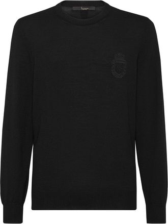 Billionaire Boys Club logo-embroidered wool jumper - men - Wool - XXXXL - Black