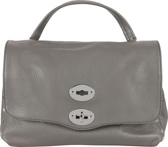 Zanellato Gray Postina Daily Small Swivel Buckle Leather Shoulder Bag