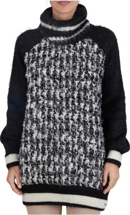 Kiton Textured Fantasy Mohair en Wollen Trui - Dames - Coltruien - Veelkleurig - XS - Wol - Truien & Vesten