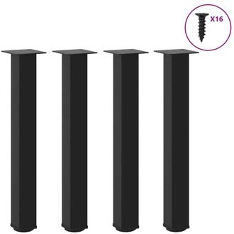 vidaXL Vidaxl - Patas Para Consola (4 Unidades), Color Negro, 72-74 Cm, Acero