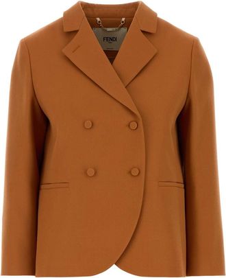 Fendi Orange Grain De Poudre Blazer