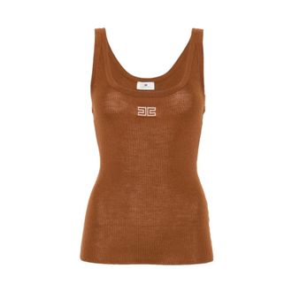 Elisabetta Franchi Dames, Tops, Bruin, Maat: L