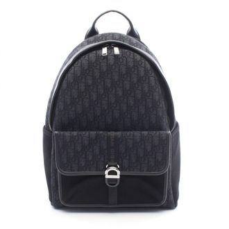 Dior Black Gray Canvas Leather Backpack (Pre-Owned)