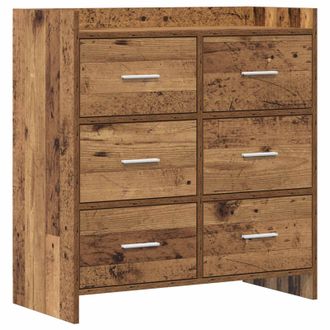 vidaXL Aparador Madera Envejecida 75 X 33 X 80 Cm Madera De Ingenier&iacute;a Vidaxl