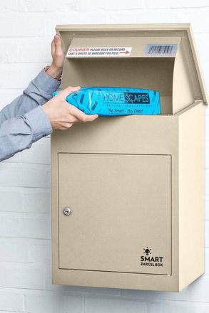 Homescapes Smart Parcel Box Medium Front Access Secure Delivery Box in Natural