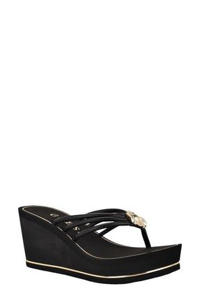 Guess Sabrie Platform Wedge Sandal in Black at Nordstrom, Size 10