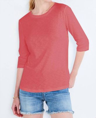Nic+Zoe 3/4 Sleeve Boat Tee In Red Clay