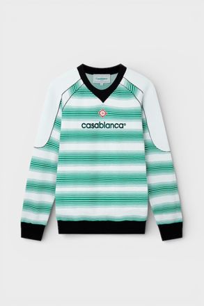 Casablanca Mens Interlock Sweatshirt Gradient Stripe Green Polycotton - Size X-Small