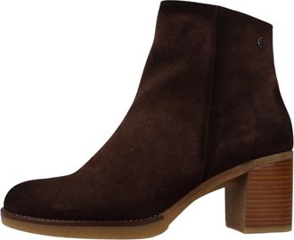 Porronet Botin Enkellaarsjes - Dames - Laarzen met Hak - Bruin - 38 EU - Schoenen