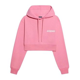 Jacquemus Le Sweatshirt Court Pink Cropper Hoodie