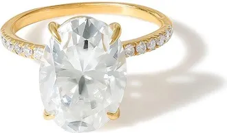 Tiramisu 14K Plated Silver 6.28 Ct. Tw. Moissanite Solitaire Ring