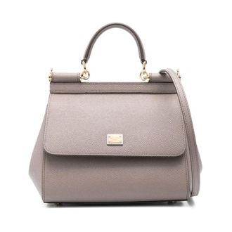 Dolce & Gabbana Handbags, female, Gray, Size: ONE SIZE Grey Sicily Tote Bag