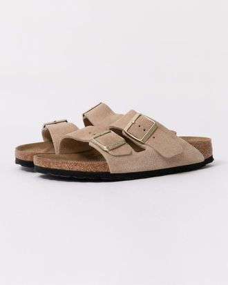 Birkenstock Womens Two Buckle Adjustable Sandals in Beige - Tan Suede - Size UK 5.5