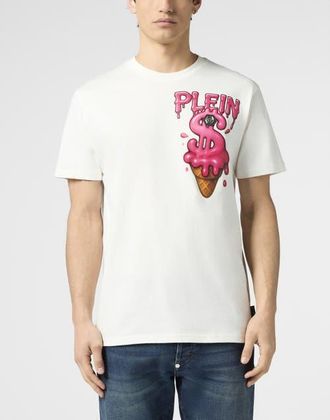 Philipp Plein Round Neck T-Shirt Ice Cream Dollar Men in Offwhite at Nordstrom, Size Xxx-Large